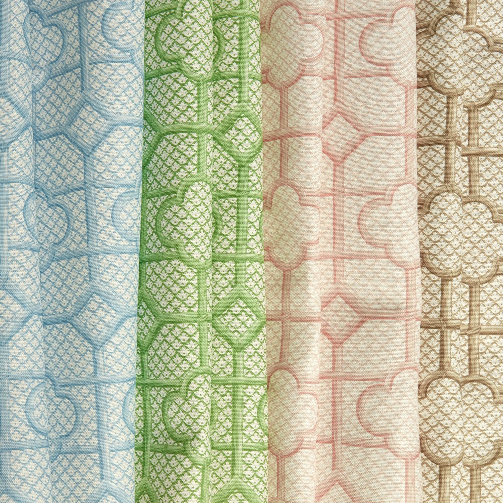 Blue Bamboo Trellis Fabric - Image 5