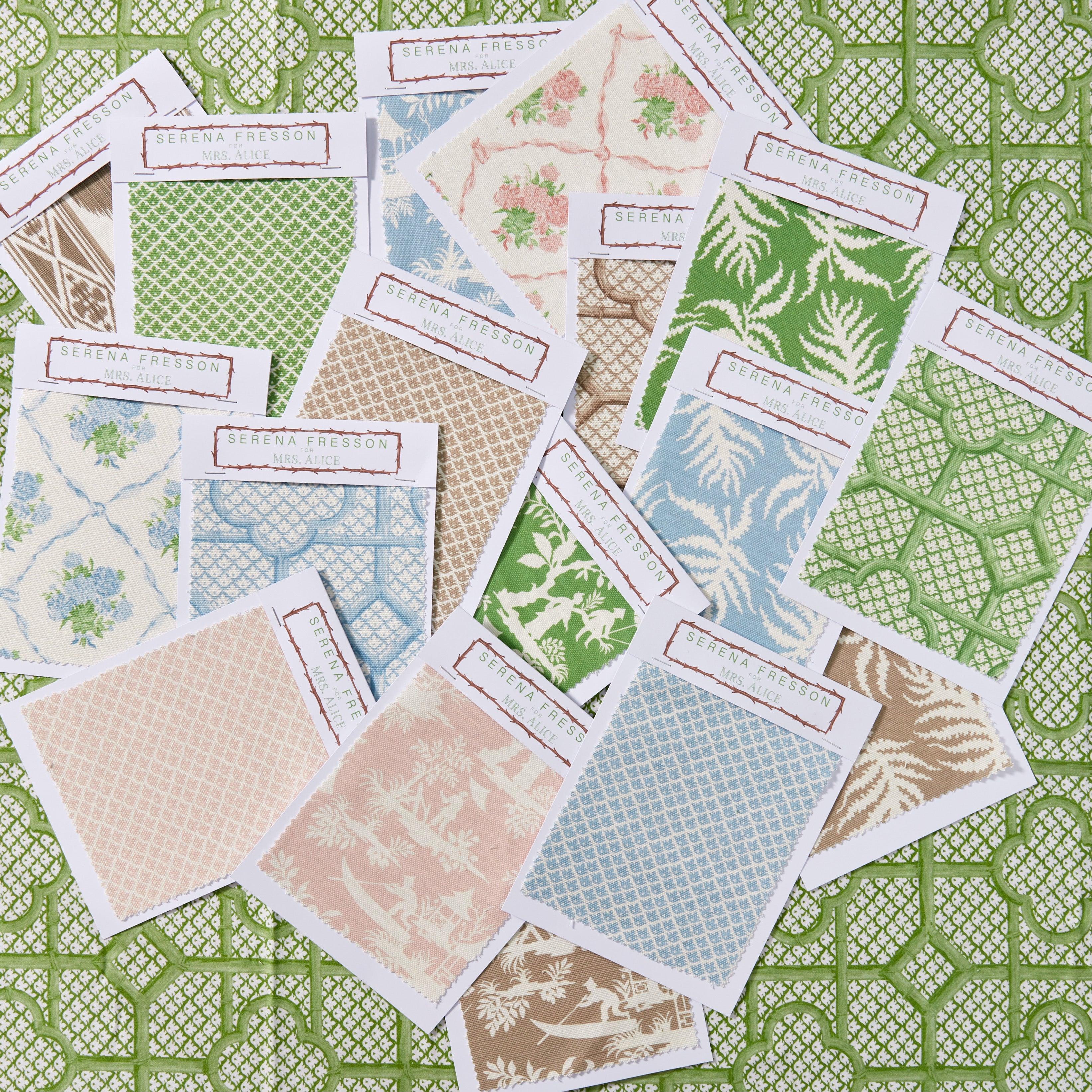 Blue Bamboo Trellis Fabric - Image 7