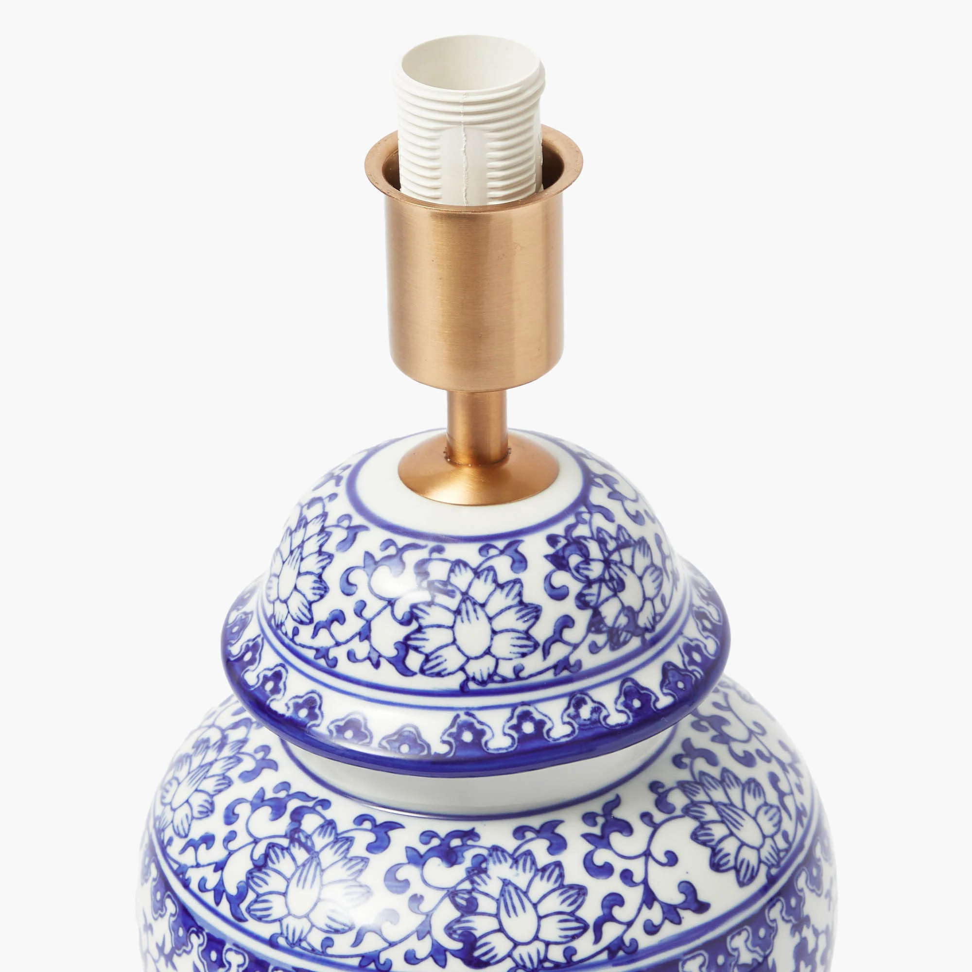 Chinoiserie Rechargeable Lamp & Cobalt Ikat Shade (22cm) - Image 8