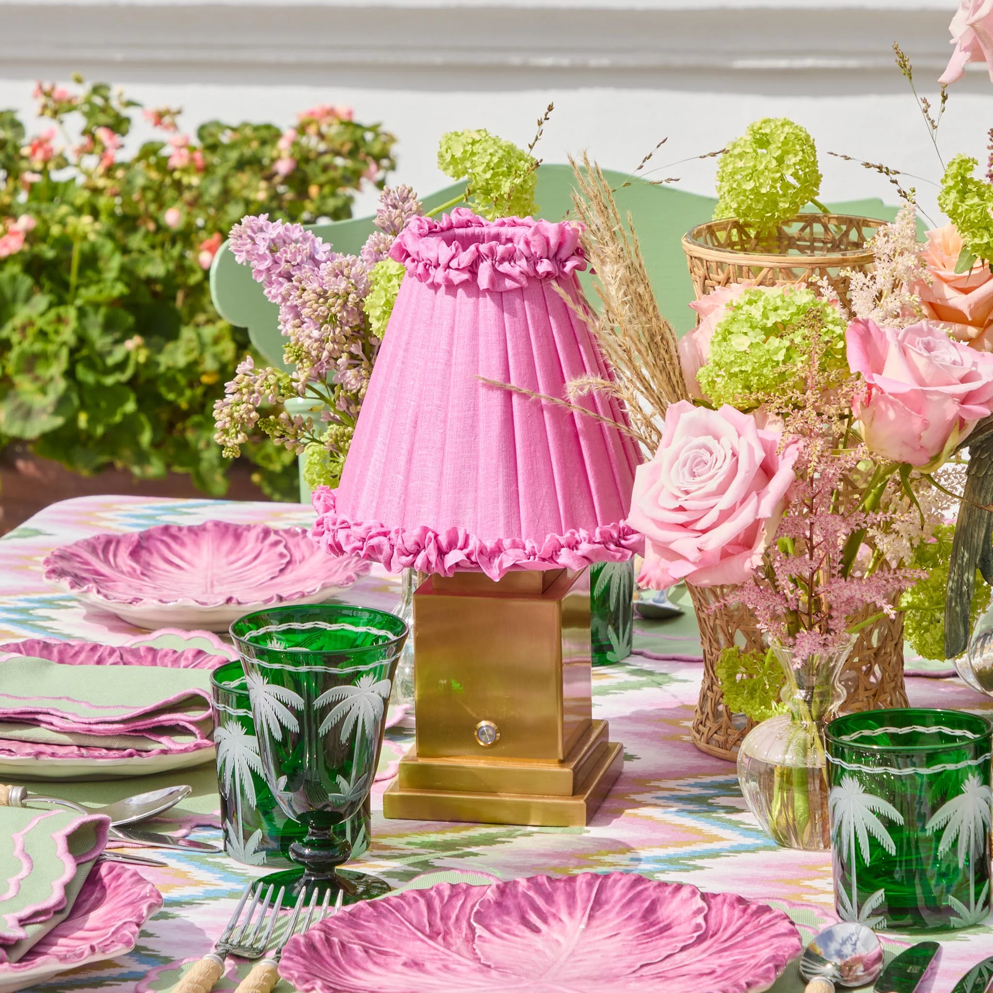 Pink Frilled Silk Lampshade (18cm) - Image 6