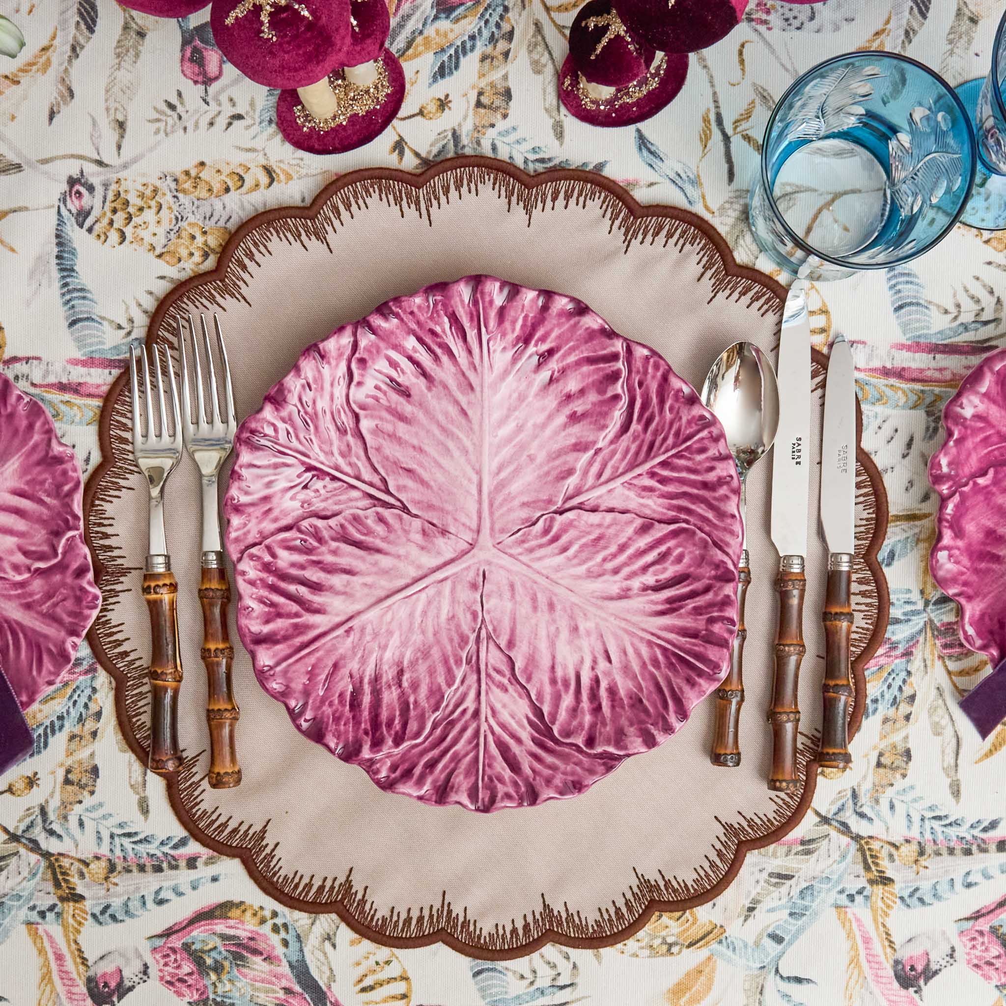 Serena Aubergine Cabbage Dinner & Starter Plates (Set of 8) - Image 7