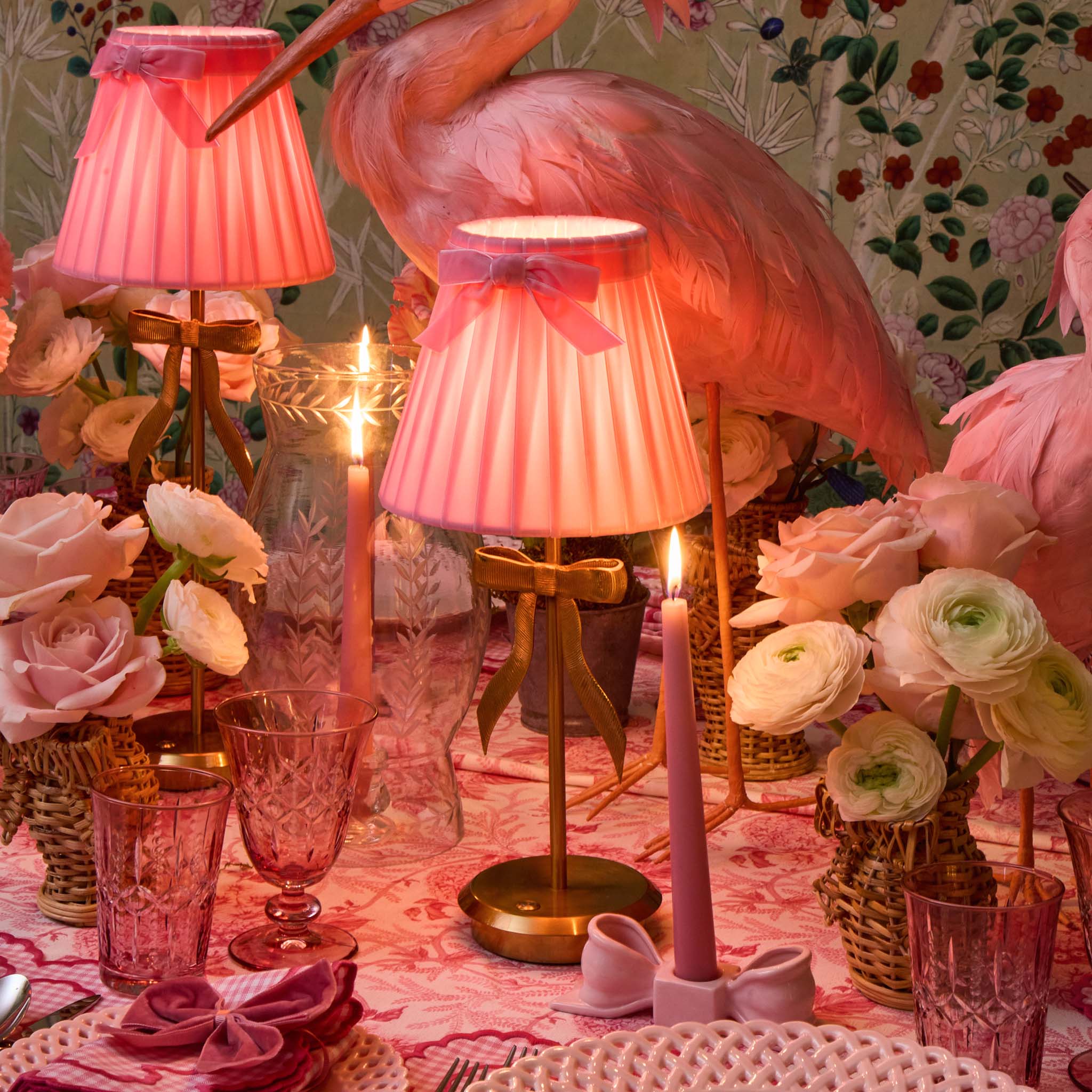Pink Velvet Bow Lampshade (18cm) - Image 6