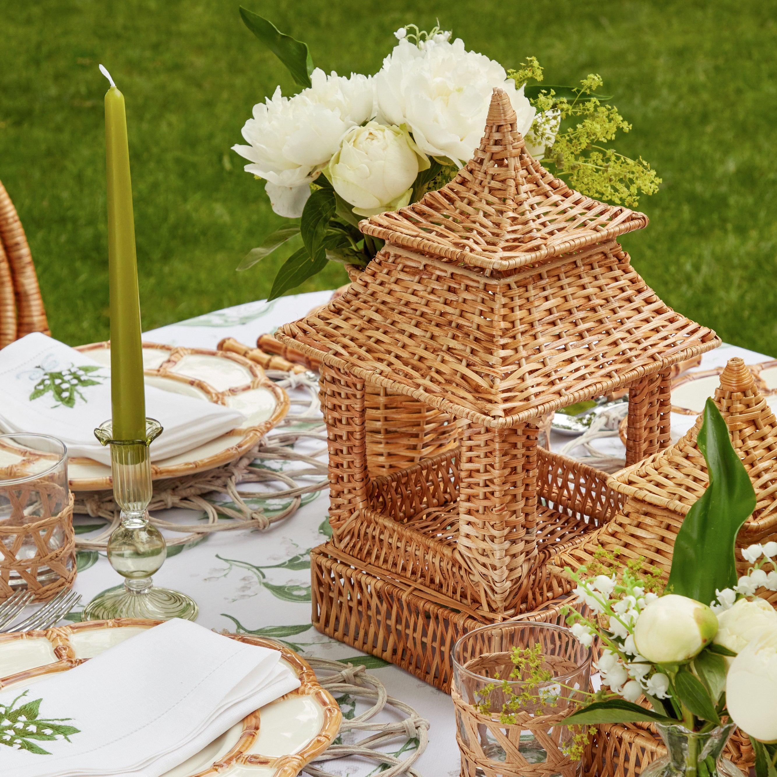 Natural Rattan Pagoda Decoration Set - Image 13