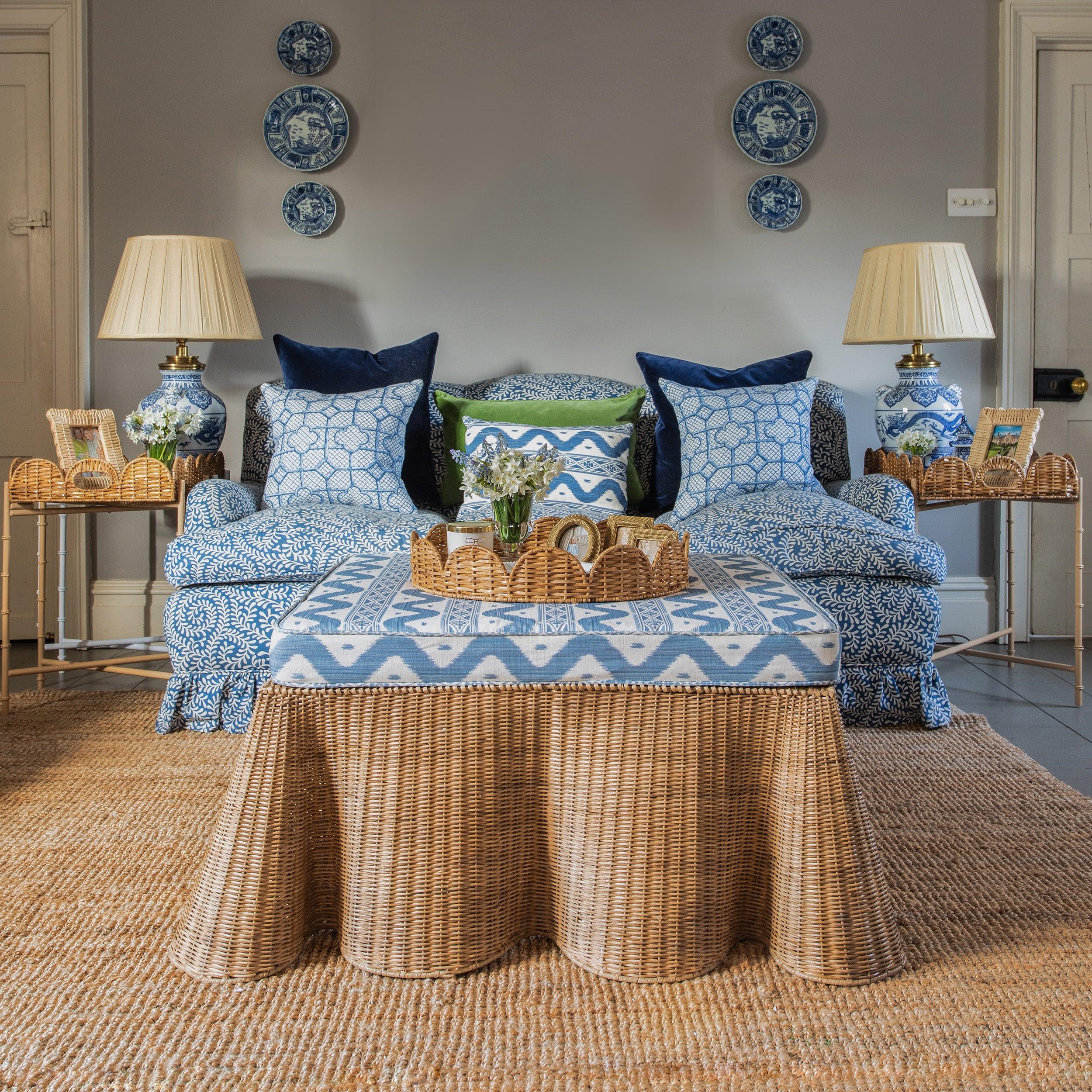 Round Rattan Scalloped Tray - Image 3
