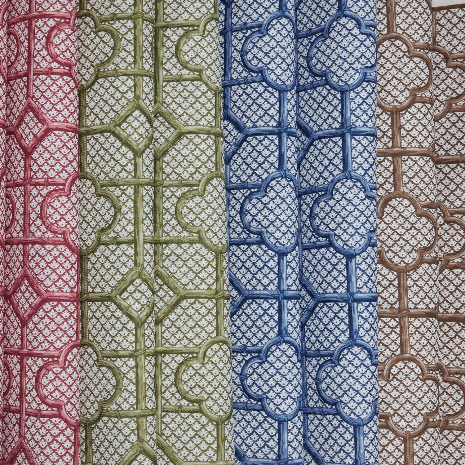 Olive Green Bamboo Trellis Fabric - Image 6