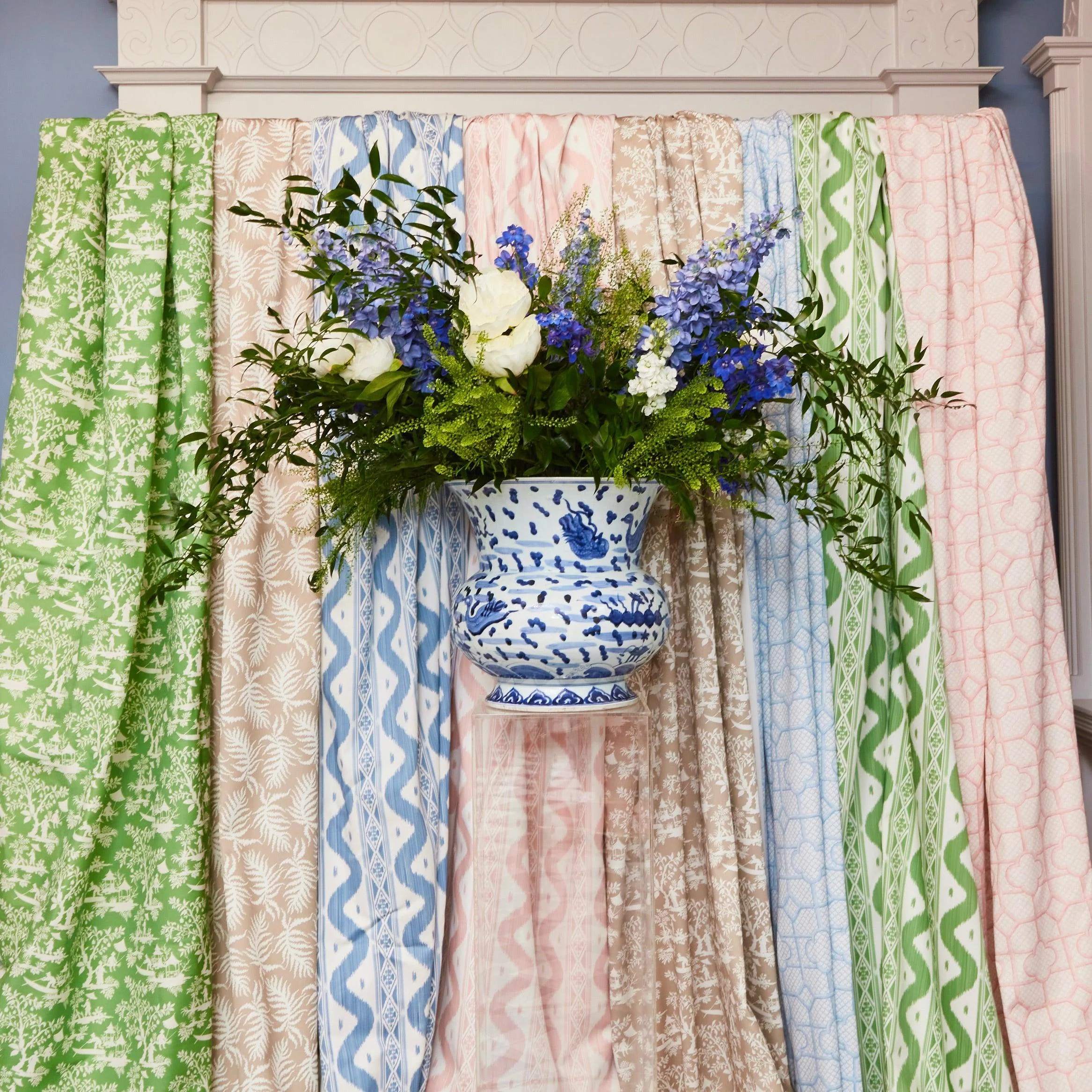 Pink Bamboo Trellis Fabric - Image 3