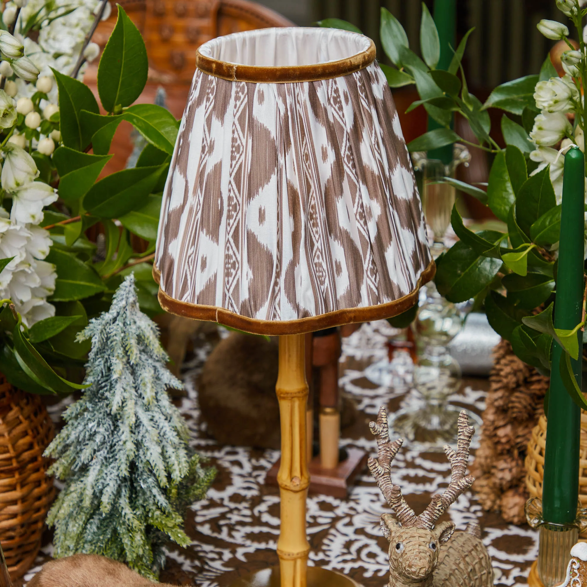 Chocolate Brown Ikat Lampshade (18cm) - Image 6