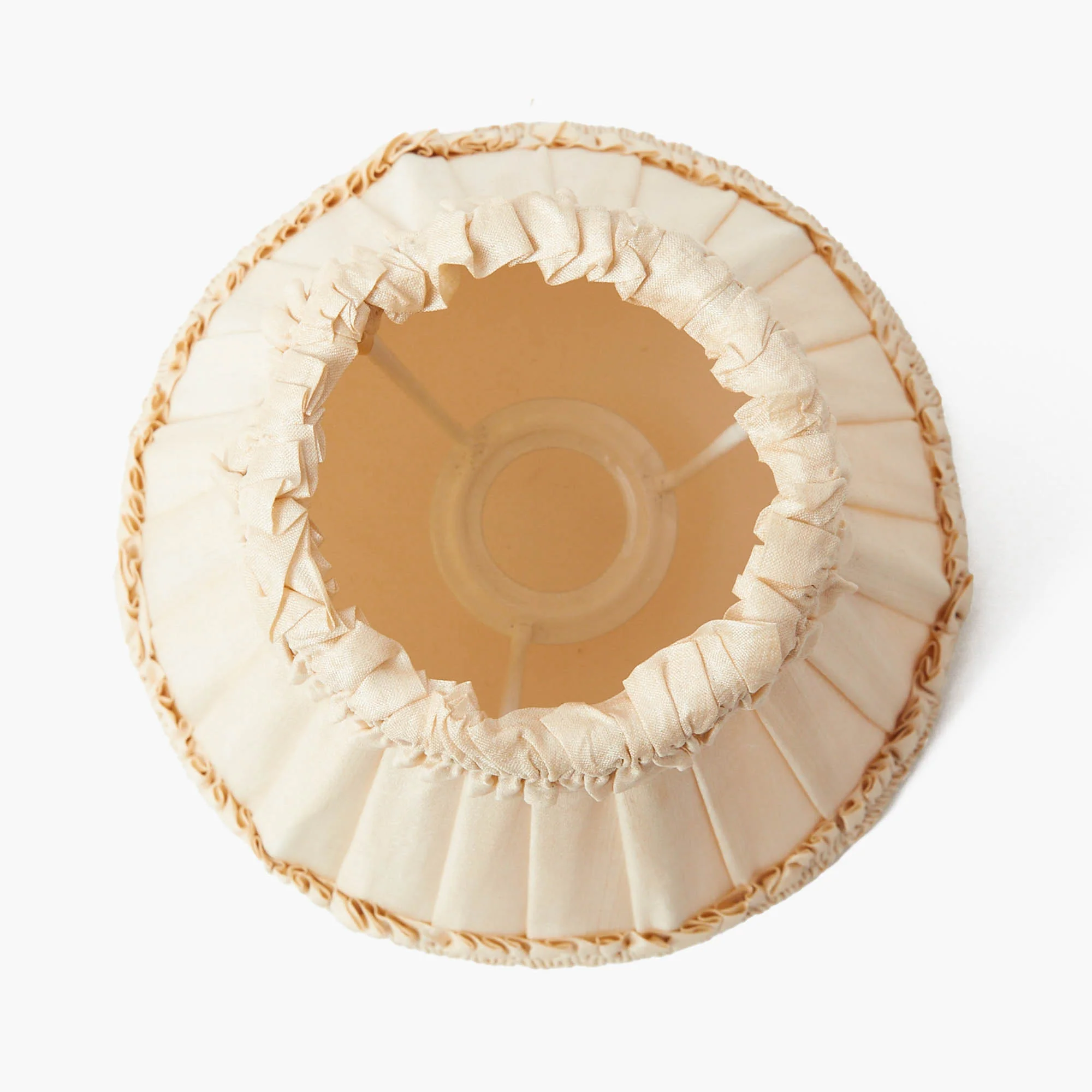 Square Rechargeable Lamp with Cream Frilled Silk Shade (18cm) - Image 5