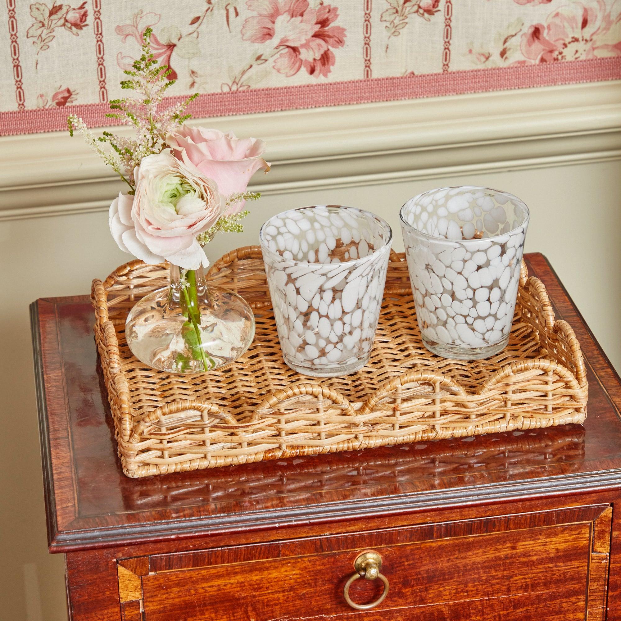 Small Scalloped Rattan Tray - Image 10